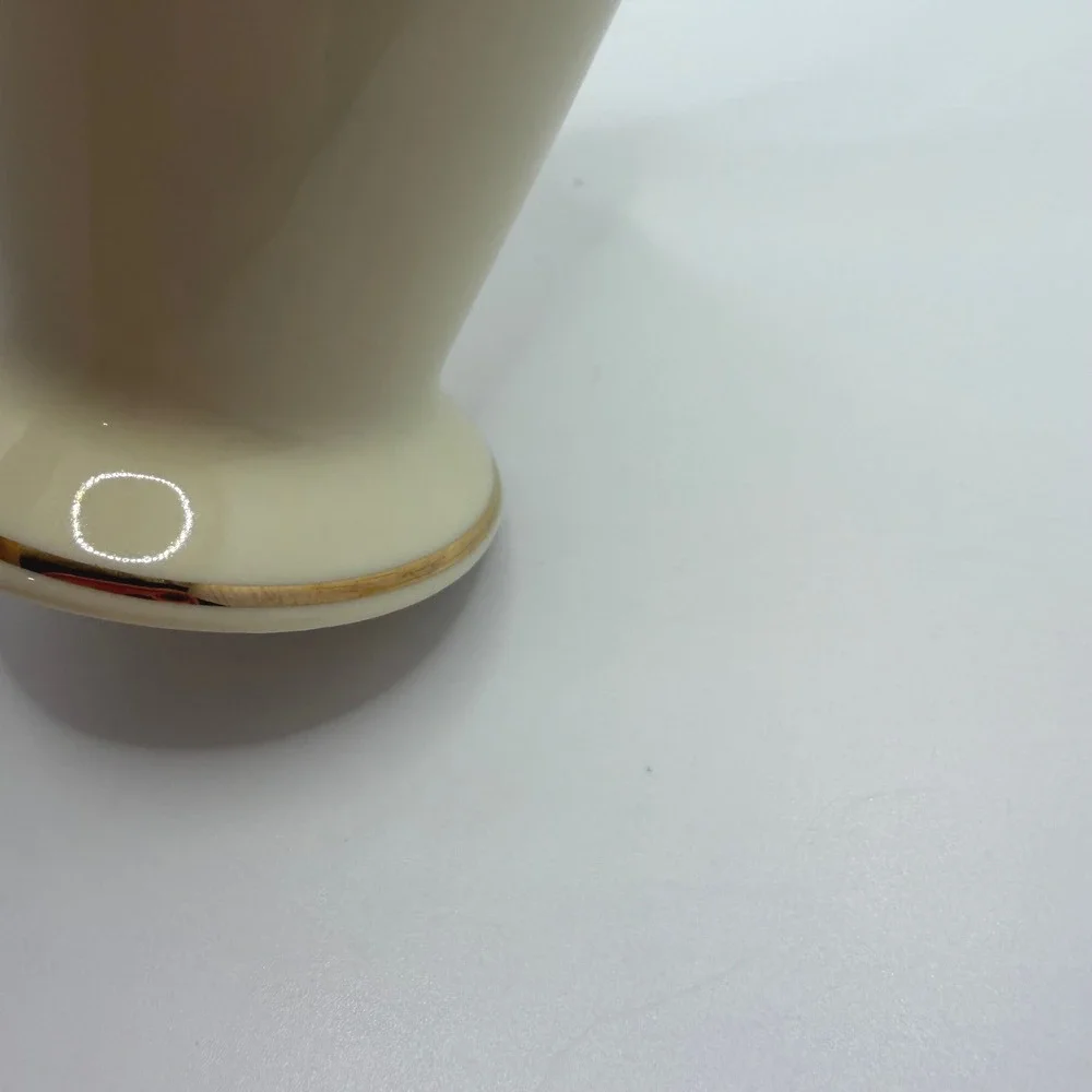 Lenox Ivory Rose Bud Vase Gold Trim Embossed Floral Porcelain Vase 7.5